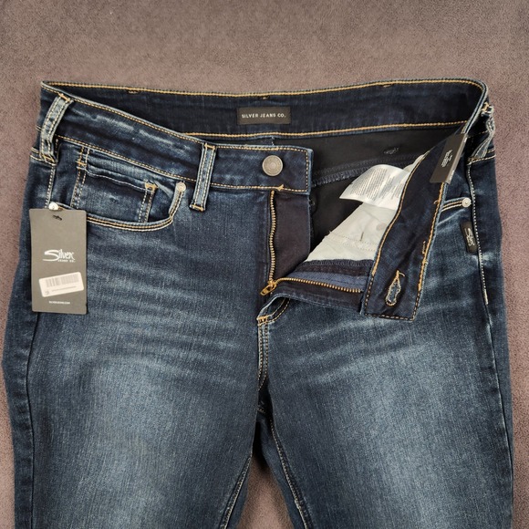 Silver Jeans Co Suki Jeans Womens 32x33 Blue Curvy Fit Mid Rise Bootcut NEW - Picture 3 of 11